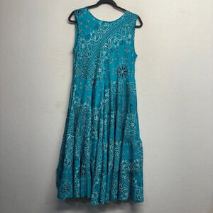 Antica Sartoria Positano Giacomo Cinque Bandana Maxi Dress OS Sleeveless Tiered